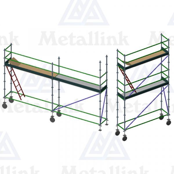 Transforming Ringlock Scaffold / Scaffolding Package, 3m Double Level, 6m Single Level