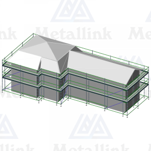 3D model of a for-sale scaffold, 57m, ringlock, 2-level.