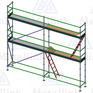 A two-storey 6m-long ringlock scaffold for sale.